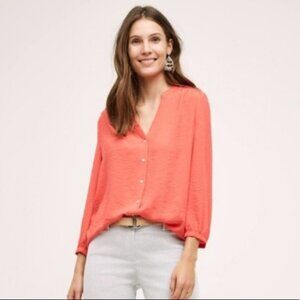 Vanessa Virginia Romi Lightweight Blouse, Coral/Red, Size 12